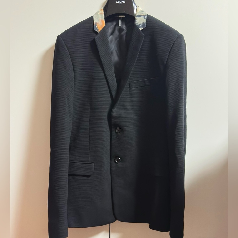 🚩🚩steal authentic Dior Black Blazer with Patterned Collar